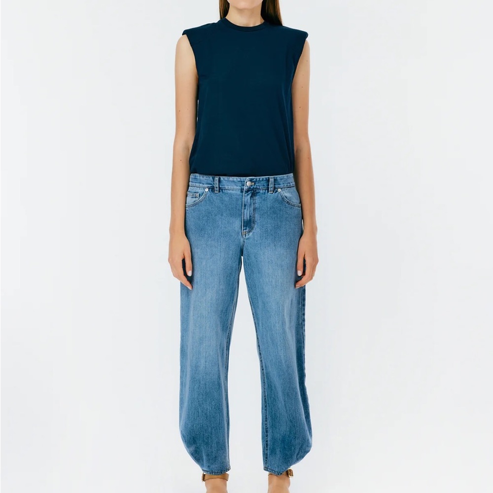 Tibi Blue Denim High-Rise Relaxed Jeans